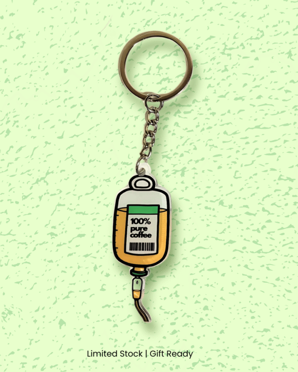 100% Pure Coffee – Acrylic Keychain