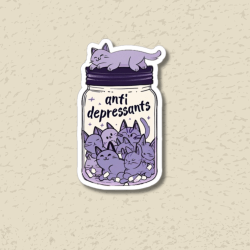 Cat Anti Depressants Sticker
