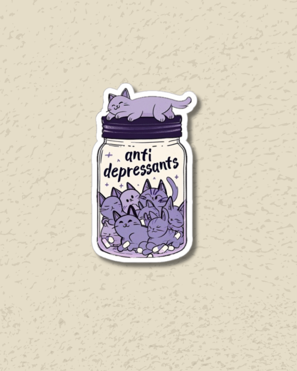 Cat Anti Depressants Sticker