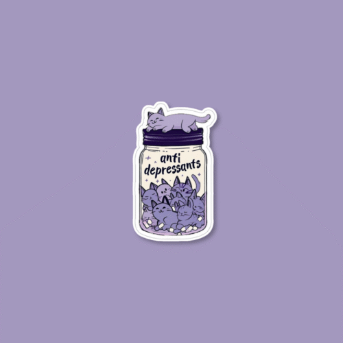 Cat Anti Depressants Sticker