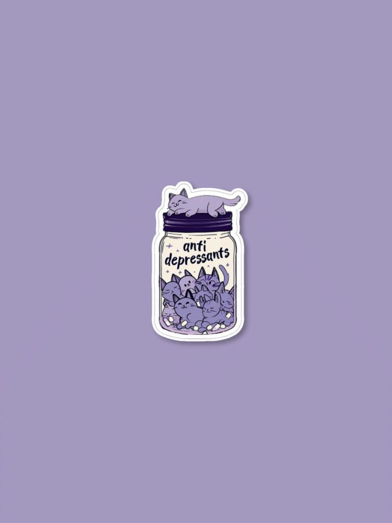 Cat Anti Depressants Sticker