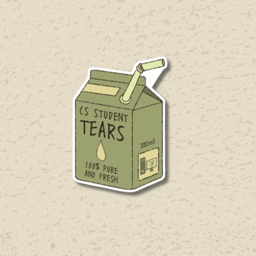 'CS Student Tears'  Sticker