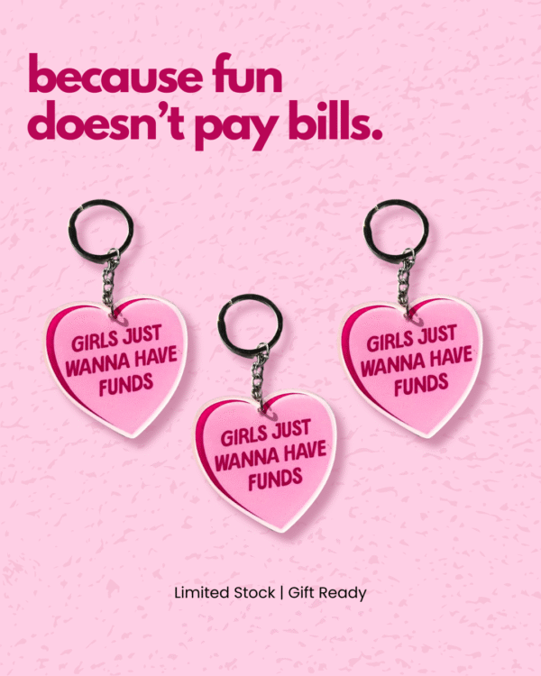 2 Funds over Fun Keychain